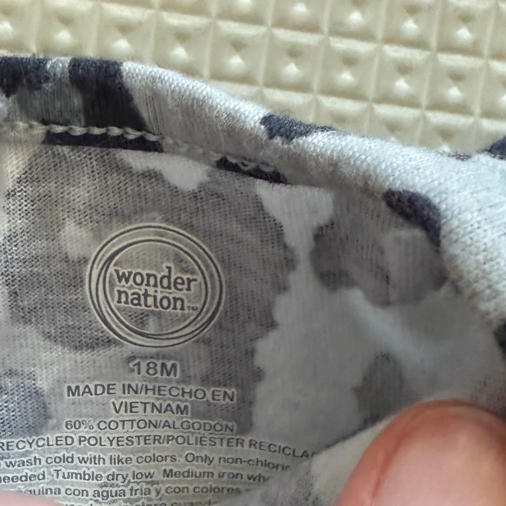 Wonder Nation|Baby girl Gray Leopard Print matching set,dress & diaper cover•18M